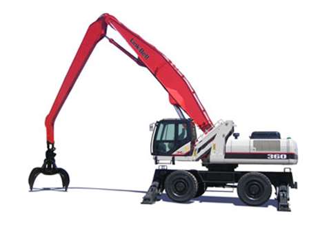 Link Belt's new 360 X2 RT wheeled material handler 