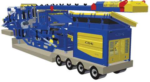 CDE’s new M2500 washing/screening plant in transport mode