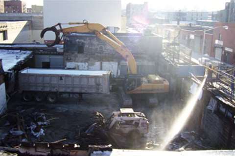 Machines could only be used once the structures had been brought down to a safe height