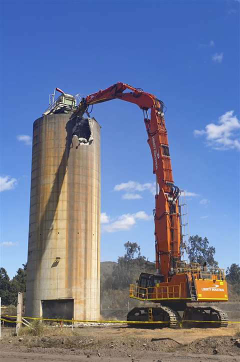 Hitachi excavator modified by Kocurek at Liberty Industrial, Australia