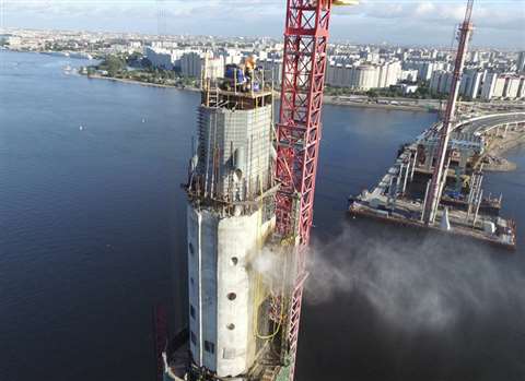 Contractor ICA Construction of St Petersburg, Russia, used two Aquajet robotic hydrodemolition machi