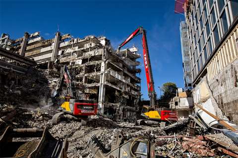Veidekke's Volvo EC750E HR excavator at work on the House of Oslo shopping centre in Norway