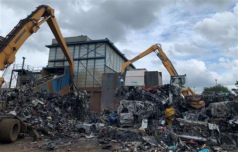 Metso EtaRIP pre-shredder at Ward metal processing facility, UK