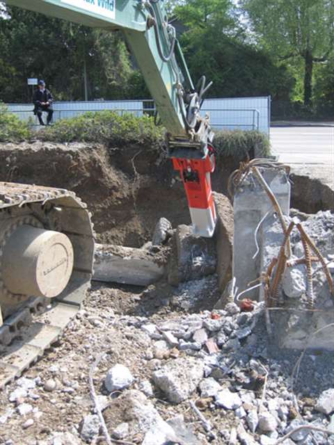 One of three new Sandvik BR4099s at work on the Haseltalbrucke A3 highway road bridge