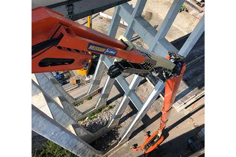 JLG 1850SJ telescopic aerial platform provided by Werent on site at the Morandi Bridge demolition