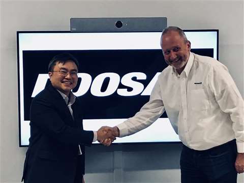 Charlie Park, CEO of Doosan Infracore Europe and Carl Leijonhielm, CEO of INTRAC