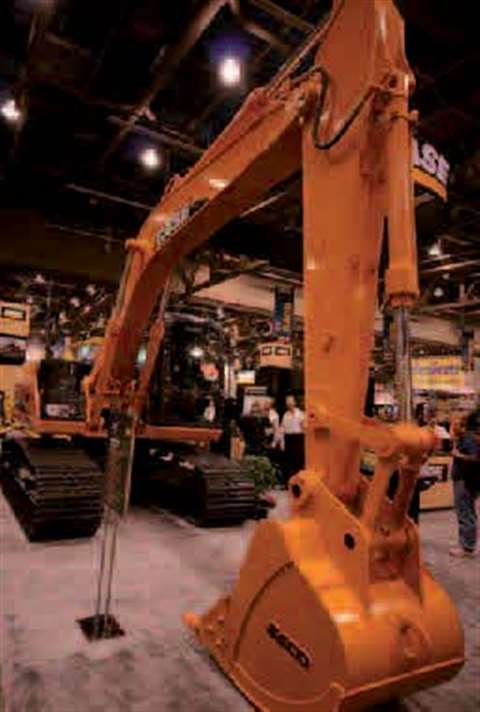 One of Case's new B series excavators takes to the floor at World of Concrete