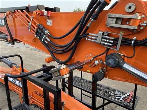 Doosan's new DX530DM features a boom with 3 confirgurations