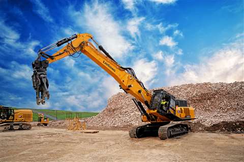 Liugong North America demolition excavator, Live Demo, USA February 2020