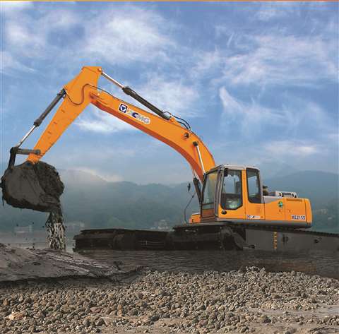 Amphibious excavator web