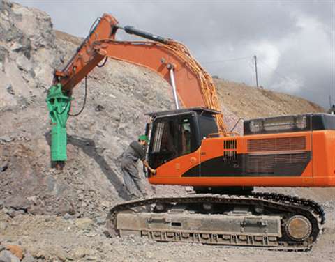 The new Montabert V4500 breaker tops its automatic two speed model line
