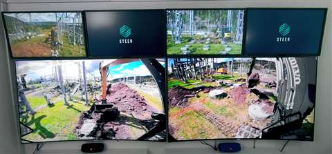 Steer operator console screens during the operation of Caterpillar and Volvo machines